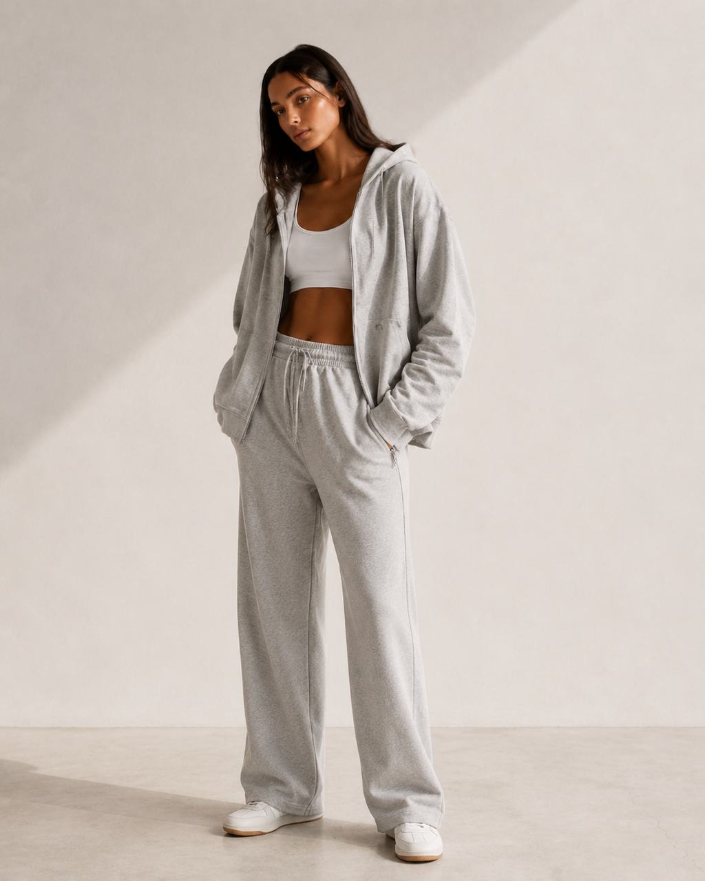 MILAJA Oversized Zip Hoodie in grey