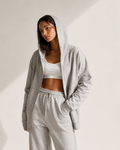 MILAJA Oversized Zip Hoodie i Grey Melange