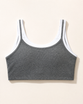 MILAJA Scoop Sports Bra i Grey Melange och White