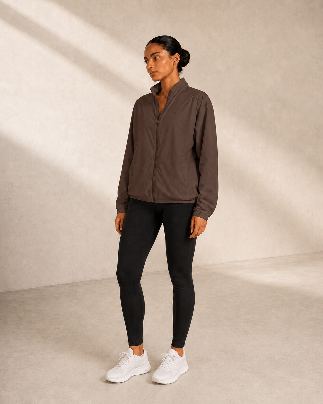 MILAJA Relaxed Training Jacket in Coffee Bean